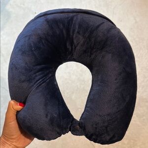 Plush Navy Travel Neck Pillow